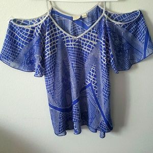 Daytrip Cold Shoulder Short Sleeve Shirt Blouse Top